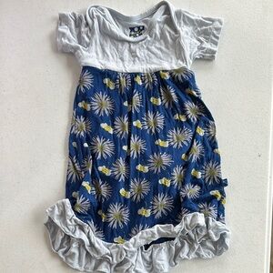 Blue and White Floral Kids Dress